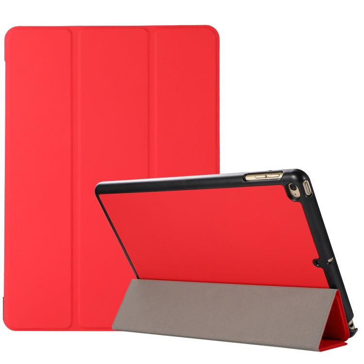 3-folding Skin Texture Horizontal Flip TPU + PU Leather Case with Holder For iPad 9.7 (2018) / 9.7 (2017) / air / air2