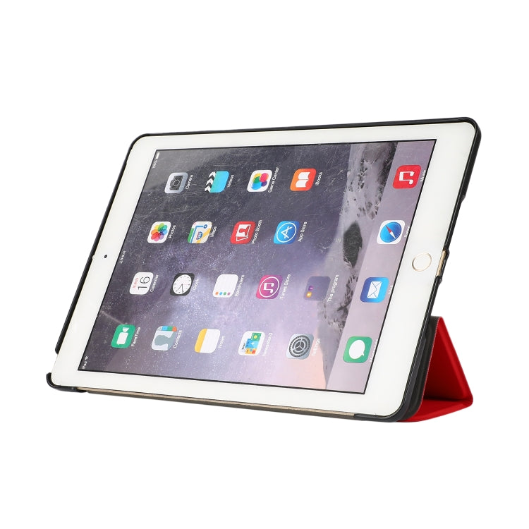 3-folding Skin Texture Horizontal Flip TPU + PU Leather Case with Holder For iPad 9.7 (2018) / 9.7 (2017) / air / air2