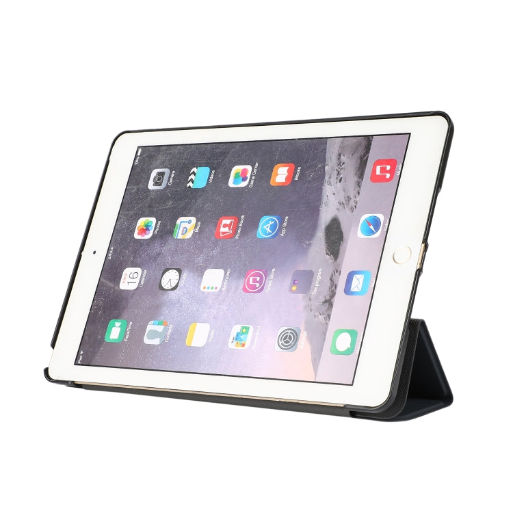 3-folding Skin Texture Horizontal Flip TPU + PU Leather Case with Holder For iPad 9.7 (2018) / 9.7 (2017) / air / air2