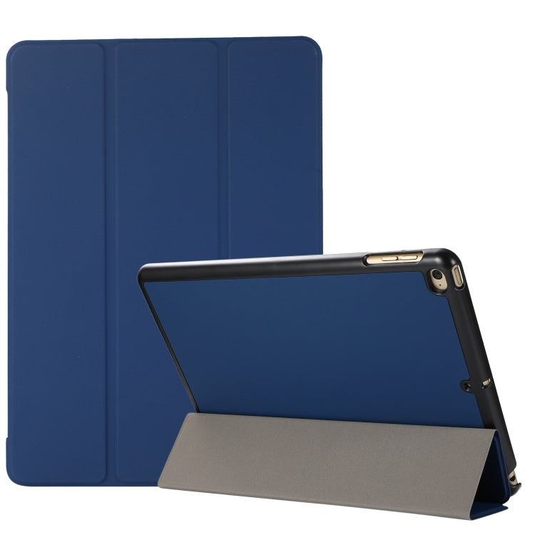 3-folding Skin Texture Horizontal Flip TPU + PU Leather Case with Holder For iPad 9.7 (2018) / 9.7 (2017) / air / air2