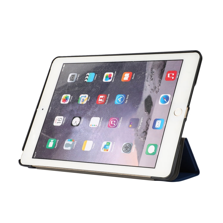 3-folding Skin Texture Horizontal Flip TPU + PU Leather Case with Holder For iPad 9.7 (2018) / 9.7 (2017) / air / air2