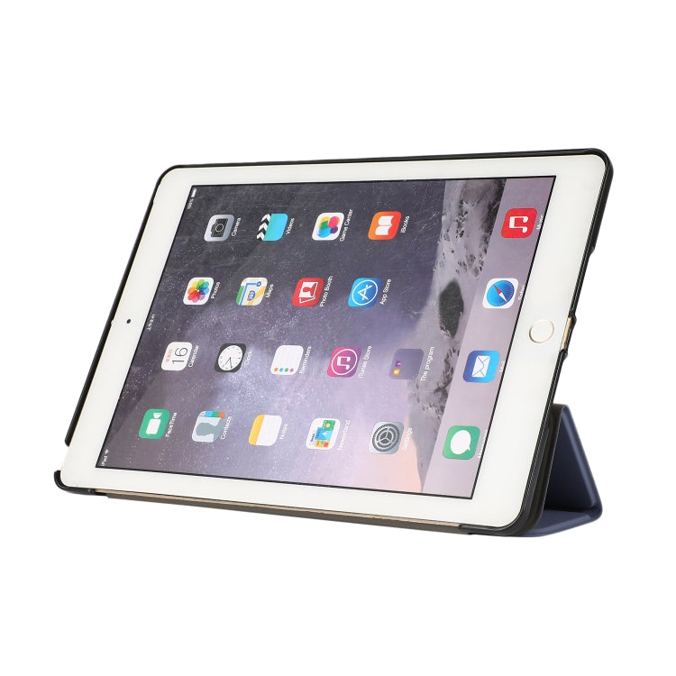 3-folding Skin Texture Horizontal Flip TPU + PU Leather Case with Holder For iPad 9.7 (2018) / 9.7 (2017) / air / air2