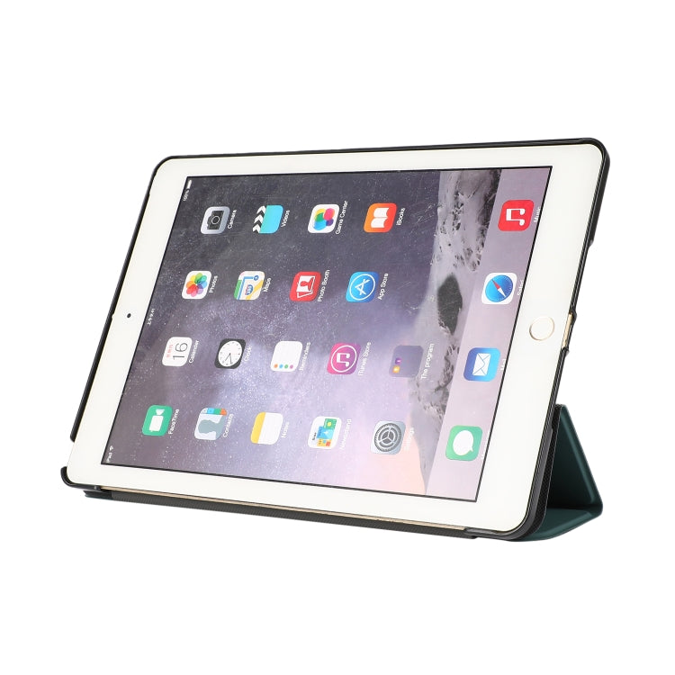 3-folding Skin Texture Horizontal Flip TPU + PU Leather Case with Holder For iPad 9.7 (2018) / 9.7 (2017) / air / air2