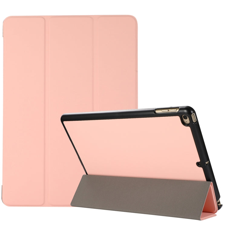 3-folding Skin Texture Horizontal Flip TPU + PU Leather Case with Holder For iPad 9.7 (2018) / 9.7 (2017) / air / air2