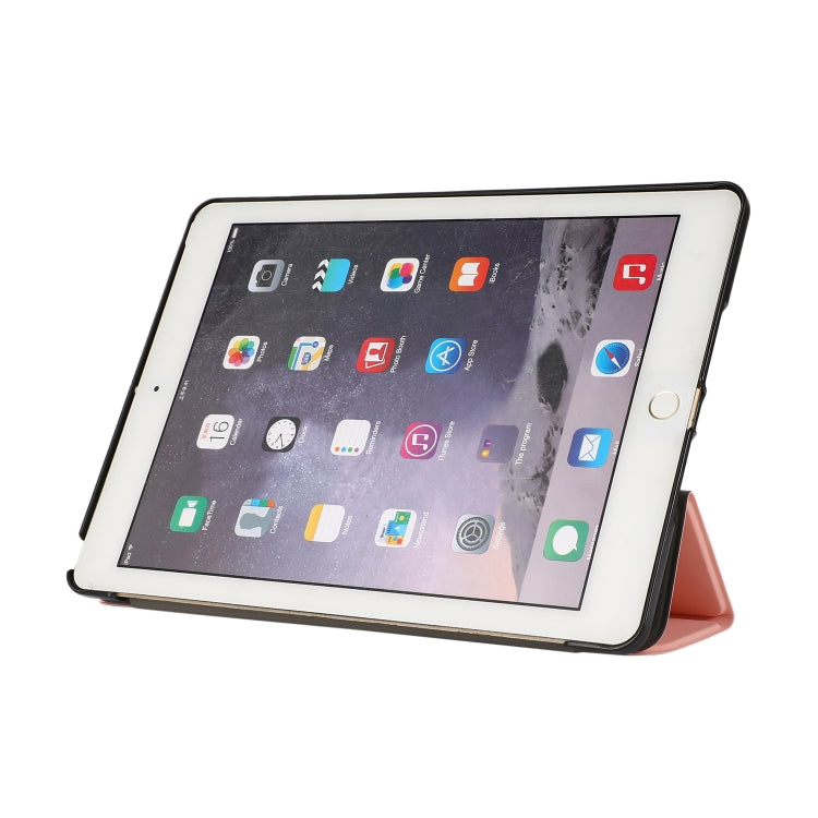 3-folding Skin Texture Horizontal Flip TPU + PU Leather Case with Holder For iPad 9.7 (2018) / 9.7 (2017) / air / air2