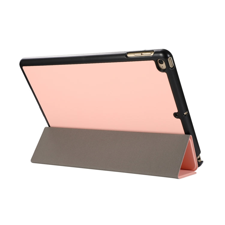 3-folding Skin Texture Horizontal Flip TPU + PU Leather Case with Holder For iPad 9.7 (2018) / 9.7 (2017) / air / air2