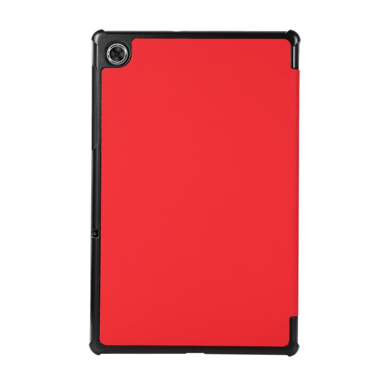 3-folding Skin Texture Horizontal Flip TPU + PU Leather Case with Holder For Lenovo M10 Plus
