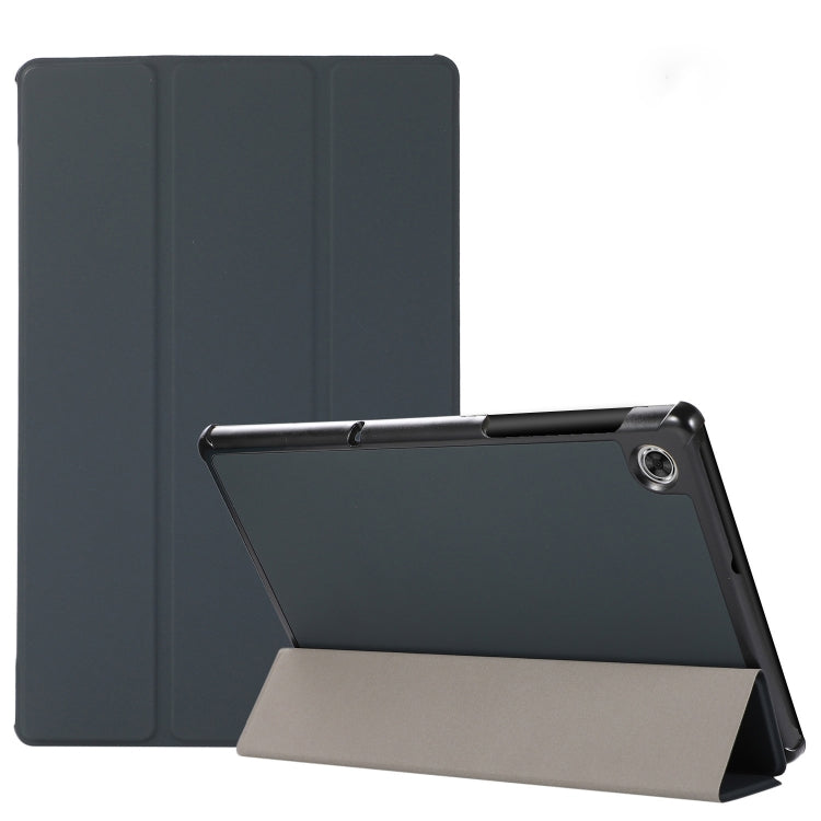 3-folding Skin Texture Horizontal Flip TPU + PU Leather Case with Holder For Lenovo M10 Plus