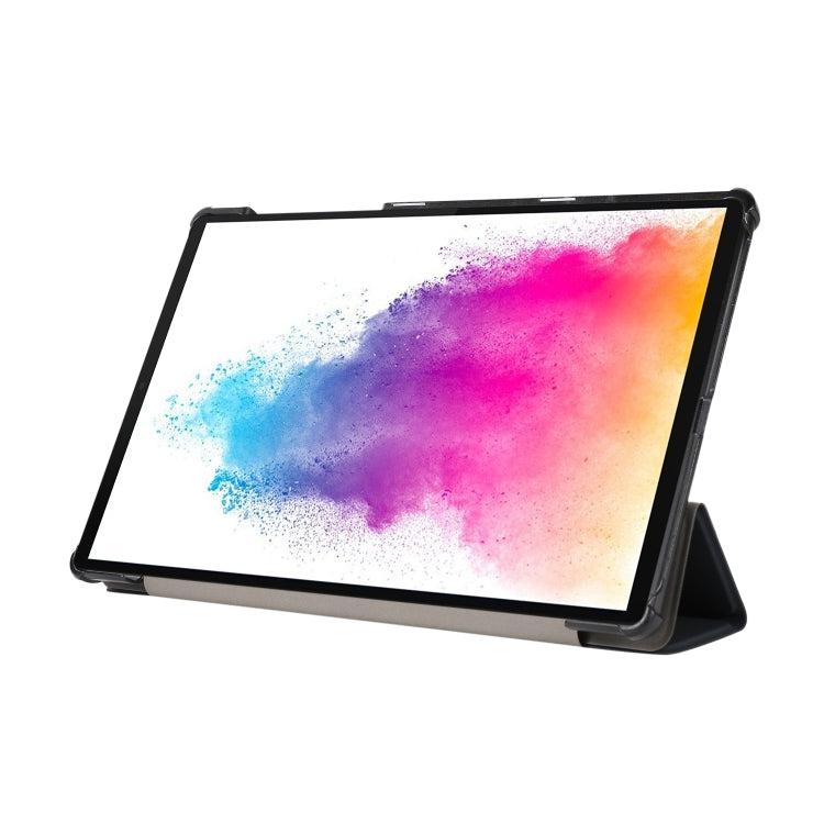 3-folding Skin Texture Horizontal Flip TPU + PU Leather Case with Holder For Lenovo M10 Plus