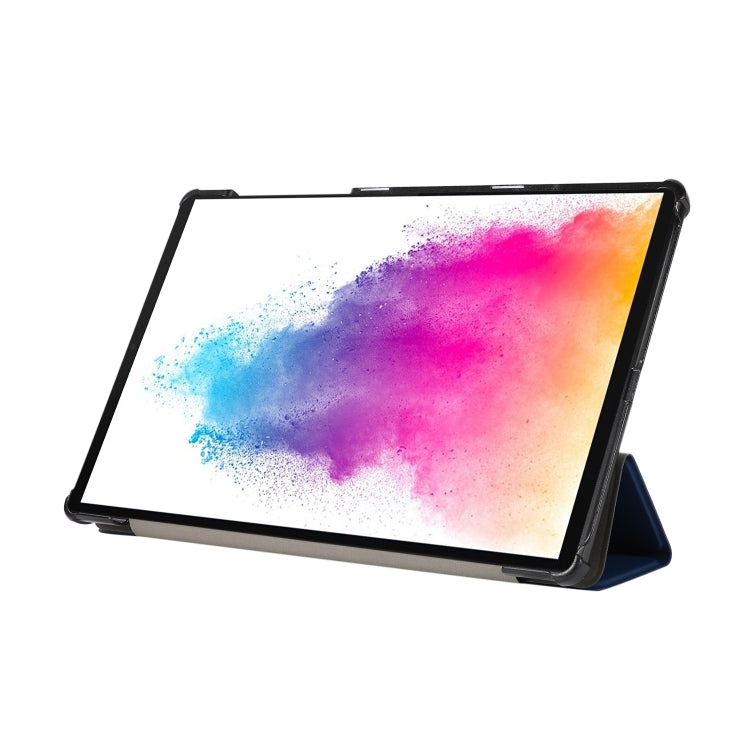 3-folding Skin Texture Horizontal Flip TPU + PU Leather Case with Holder For Lenovo M10 Plus