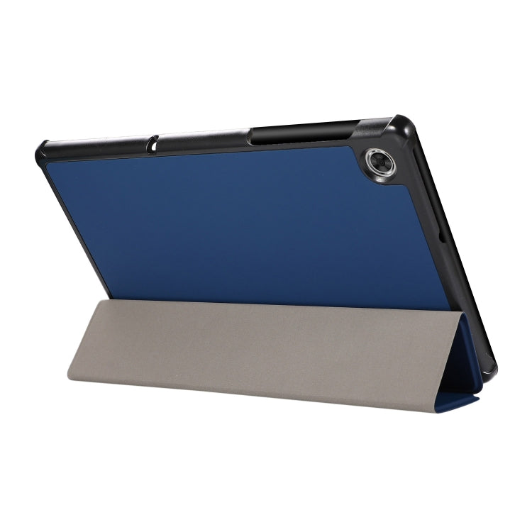 3-folding Skin Texture Horizontal Flip TPU + PU Leather Case with Holder For Lenovo M10 Plus