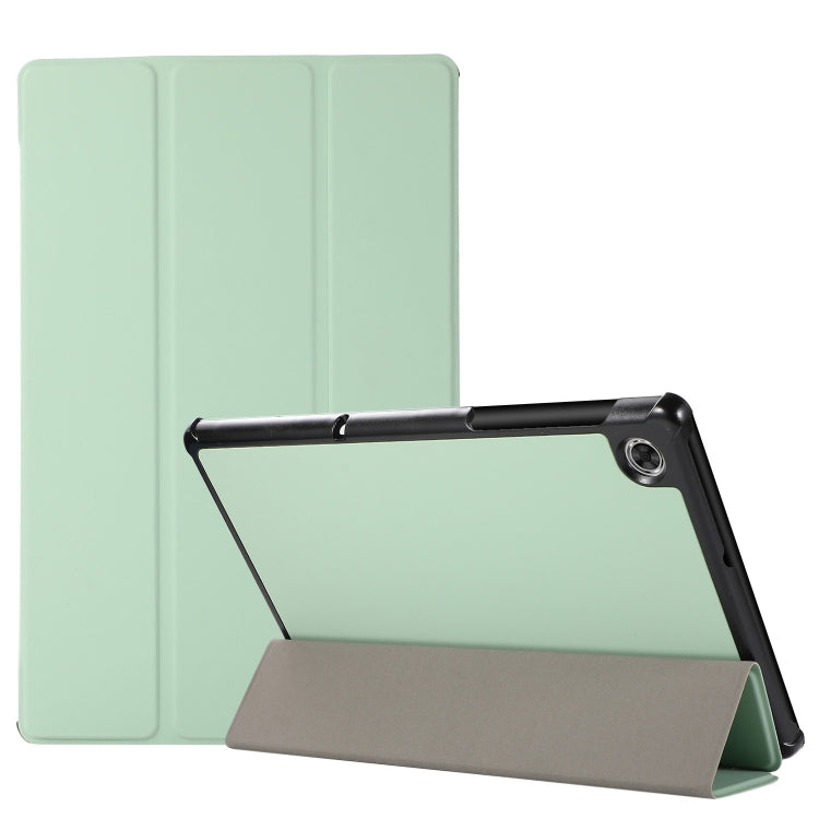 3-folding Skin Texture Horizontal Flip TPU + PU Leather Case with Holder For Lenovo M10 Plus