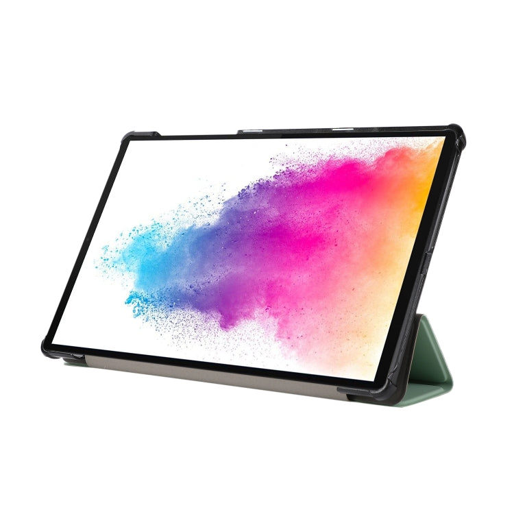 3-folding Skin Texture Horizontal Flip TPU + PU Leather Case with Holder For Lenovo M10 Plus