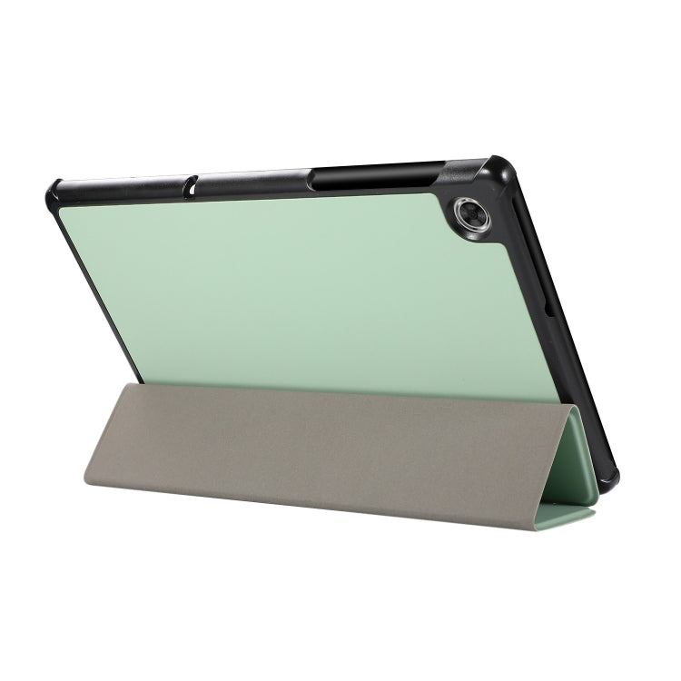 3-folding Skin Texture Horizontal Flip TPU + PU Leather Case with Holder For Lenovo M10 Plus