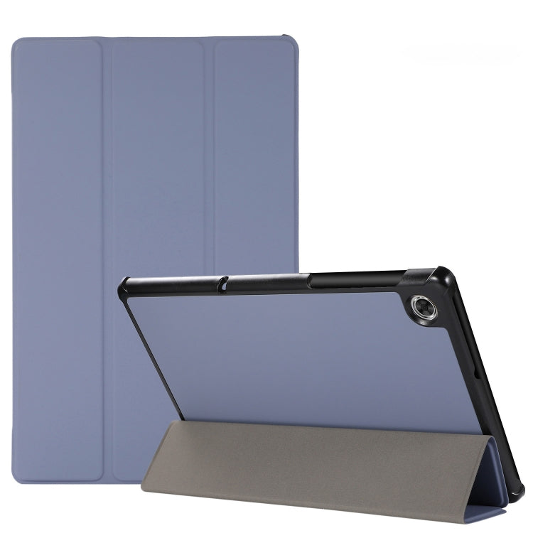 3-folding Skin Texture Horizontal Flip TPU + PU Leather Case with Holder For Lenovo M10 Plus
