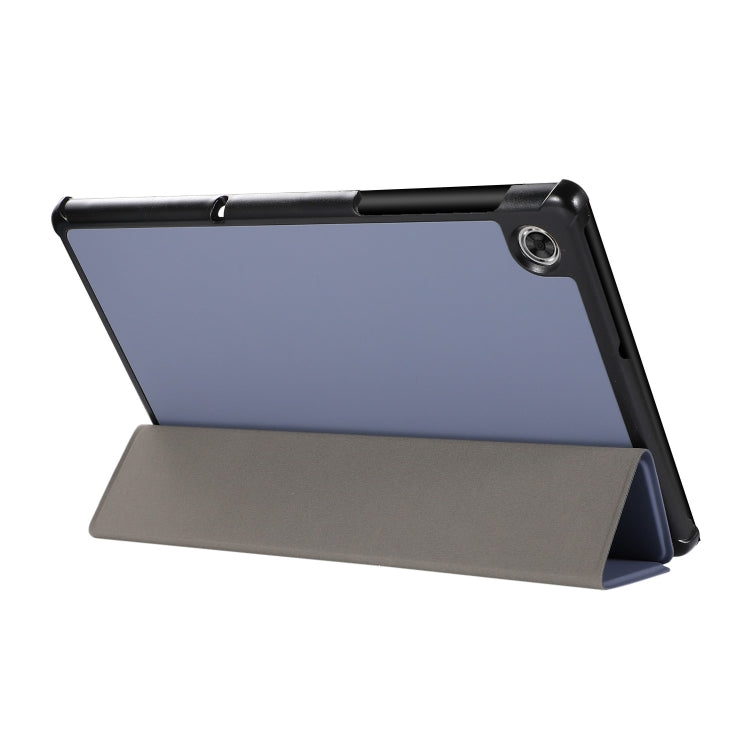 3-folding Skin Texture Horizontal Flip TPU + PU Leather Case with Holder For Lenovo M10 Plus