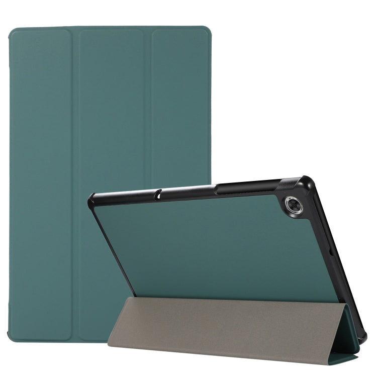 3-folding Skin Texture Horizontal Flip TPU + PU Leather Case with Holder For Lenovo M10 Plus