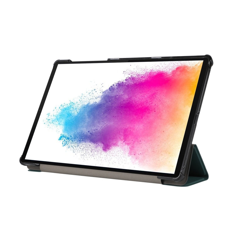 3-folding Skin Texture Horizontal Flip TPU + PU Leather Case with Holder For Lenovo M10 Plus