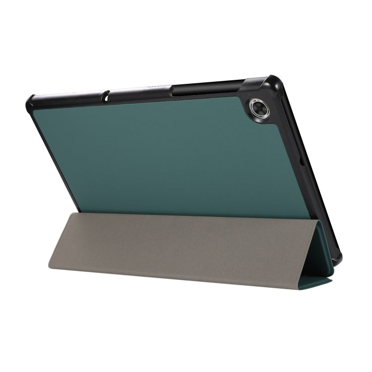 3-folding Skin Texture Horizontal Flip TPU + PU Leather Case with Holder For Lenovo M10 Plus