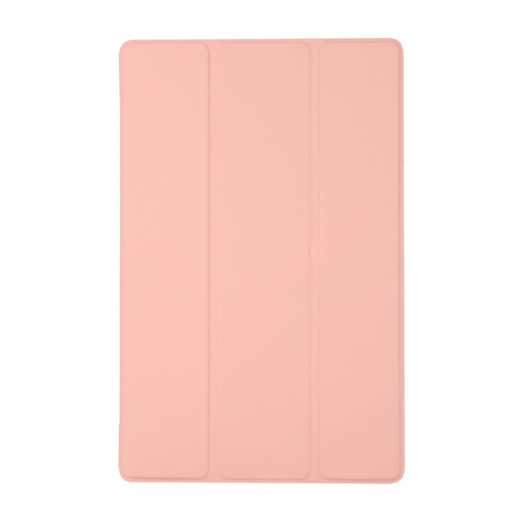 3-folding Skin Texture Horizontal Flip TPU + PU Leather Case with Holder For Lenovo M10 Plus