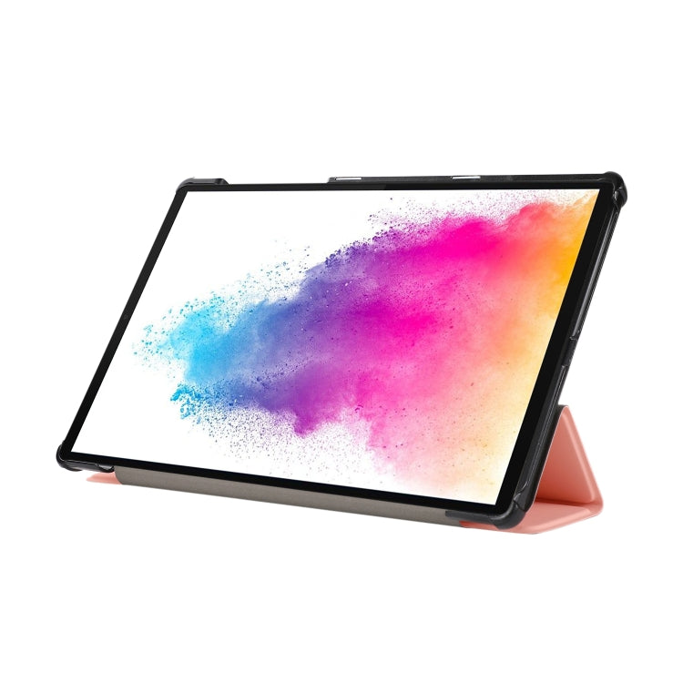 3-folding Skin Texture Horizontal Flip TPU + PU Leather Case with Holder For Lenovo M10 Plus
