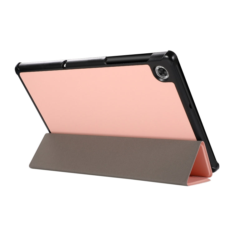 3-folding Skin Texture Horizontal Flip TPU + PU Leather Case with Holder For Lenovo M10 Plus