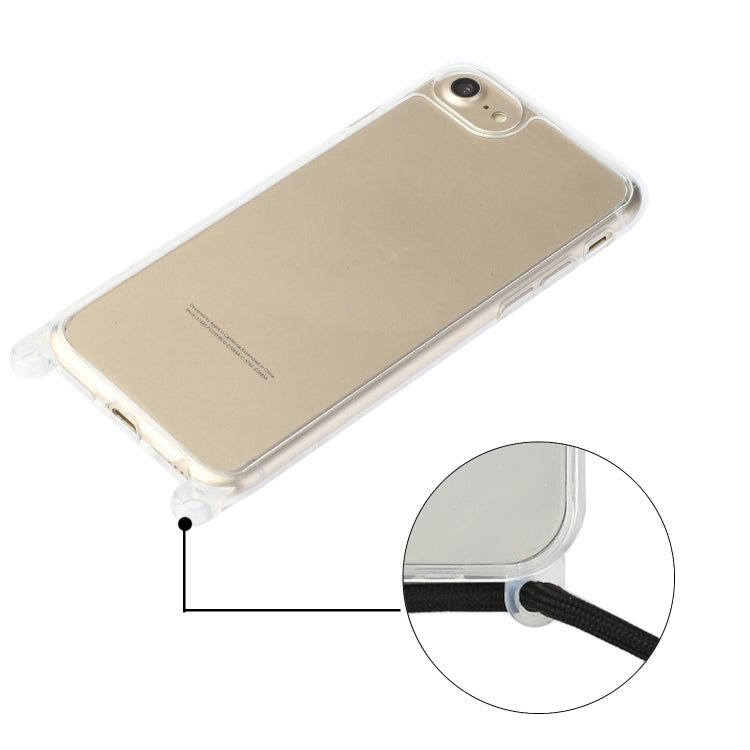 For iPhone SE 2022 / SE 2020 / 8 / 7 Shockproof Ultra-thin TPU + Acrylic Protective Case with Lanyard