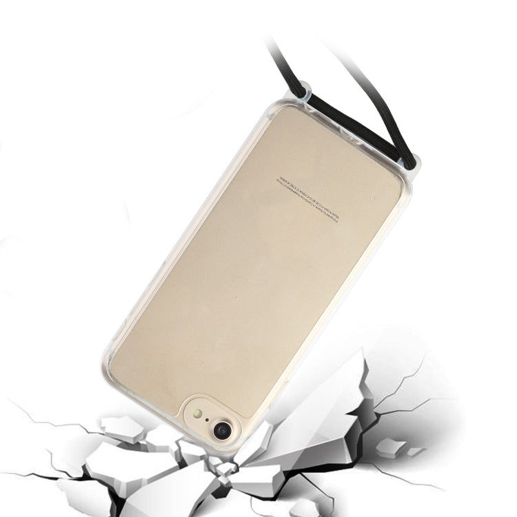 For iPhone SE 2022 / SE 2020 / 8 / 7 Shockproof Ultra-thin TPU + Acrylic Protective Case with Lanyard