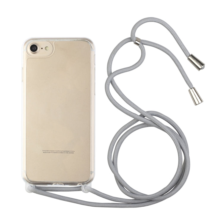 For iPhone SE 2022 / SE 2020 / 8 / 7 Shockproof Ultra-thin TPU + Acrylic Protective Case with Lanyard