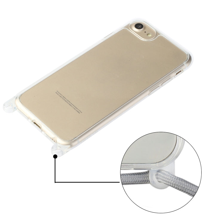 For iPhone SE 2022 / SE 2020 / 8 / 7 Shockproof Ultra-thin TPU + Acrylic Protective Case with Lanyard