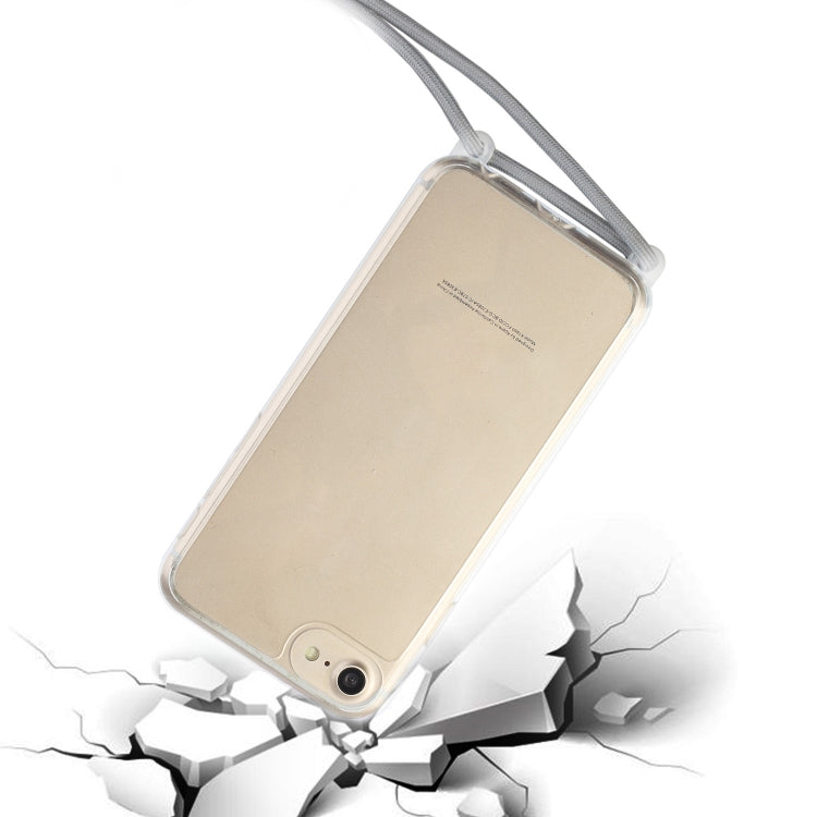 For iPhone SE 2022 / SE 2020 / 8 / 7 Shockproof Ultra-thin TPU + Acrylic Protective Case with Lanyard