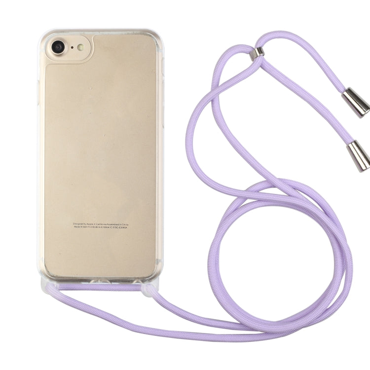 For iPhone SE 2022 / SE 2020 / 8 / 7 Shockproof Ultra-thin TPU + Acrylic Protective Case with Lanyard