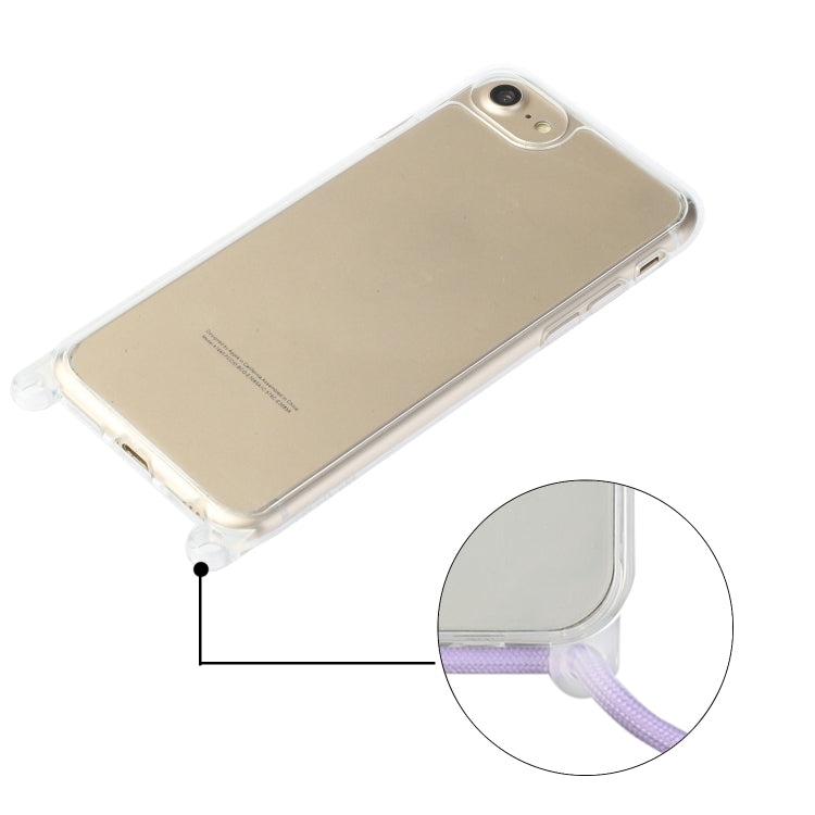 For iPhone SE 2022 / SE 2020 / 8 / 7 Shockproof Ultra-thin TPU + Acrylic Protective Case with Lanyard