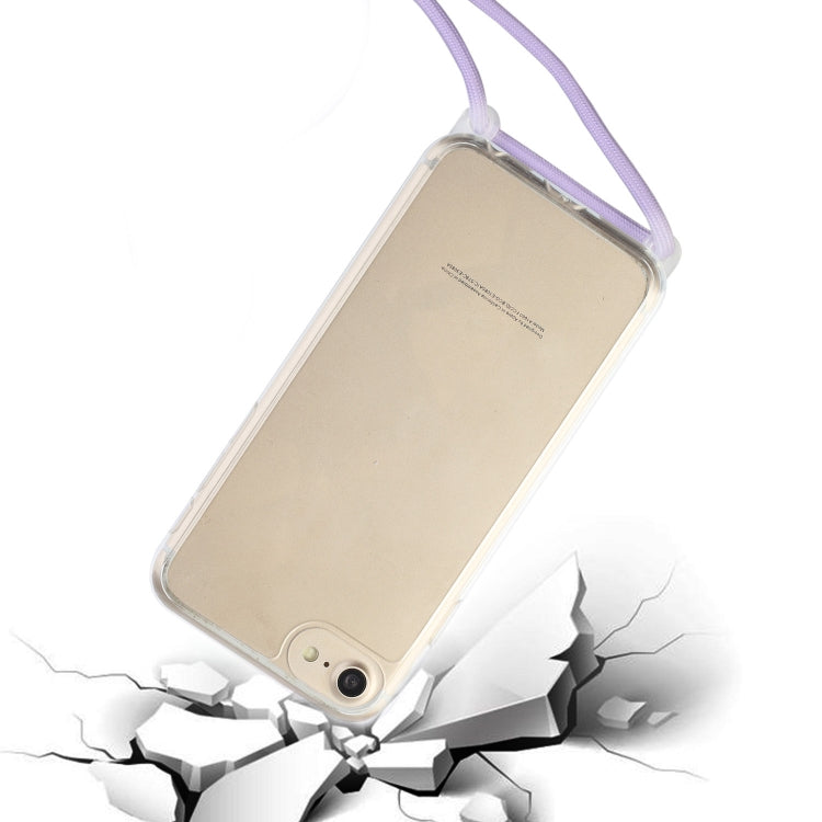 For iPhone SE 2022 / SE 2020 / 8 / 7 Shockproof Ultra-thin TPU + Acrylic Protective Case with Lanyard