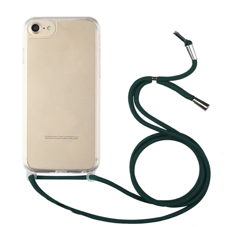 For iPhone SE 2022 / SE 2020 / 8 / 7 Shockproof Ultra-thin TPU + Acrylic Protective Case with Lanyard