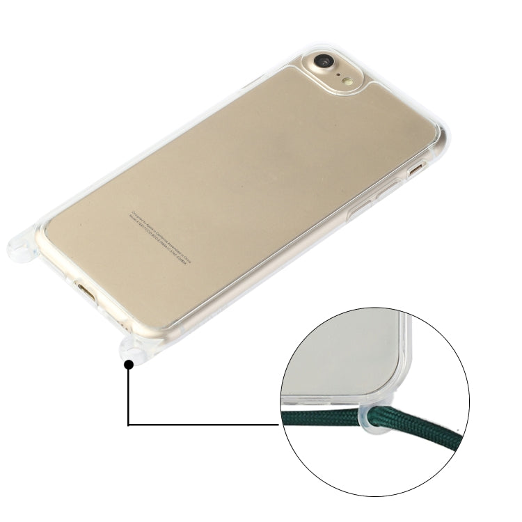 For iPhone SE 2022 / SE 2020 / 8 / 7 Shockproof Ultra-thin TPU + Acrylic Protective Case with Lanyard