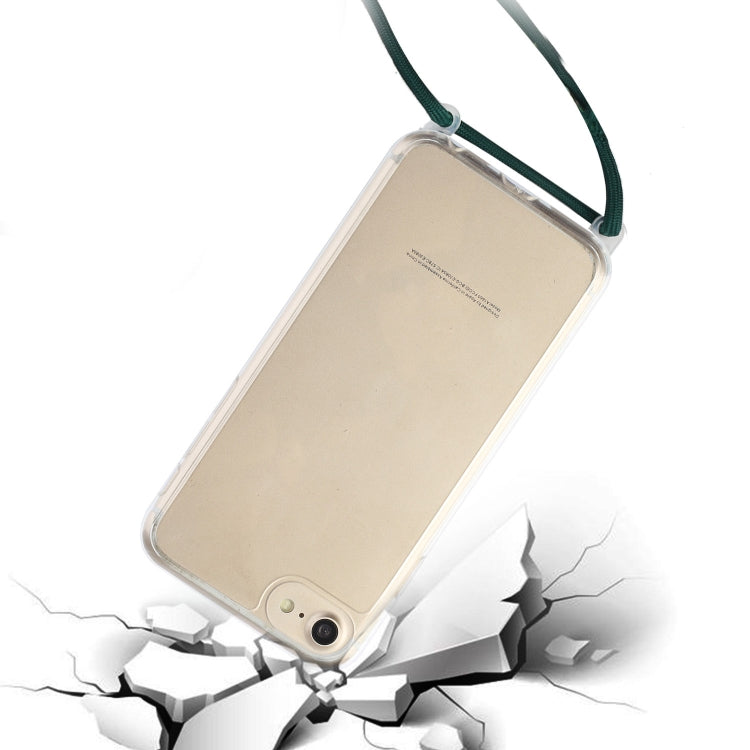 For iPhone SE 2022 / SE 2020 / 8 / 7 Shockproof Ultra-thin TPU + Acrylic Protective Case with Lanyard