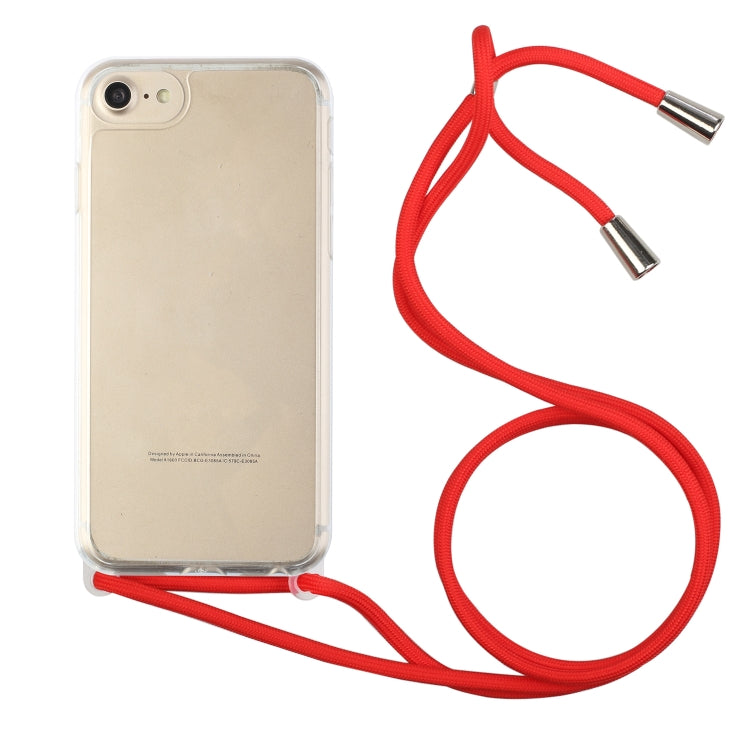 For iPhone SE 2022 / SE 2020 / 8 / 7 Shockproof Ultra-thin TPU + Acrylic Protective Case with Lanyard