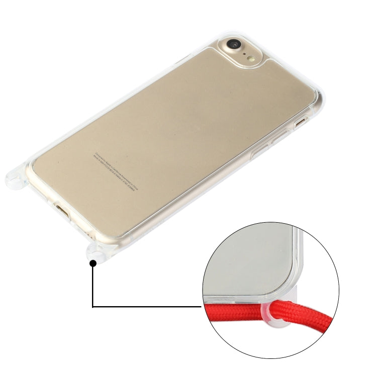 For iPhone SE 2022 / SE 2020 / 8 / 7 Shockproof Ultra-thin TPU + Acrylic Protective Case with Lanyard