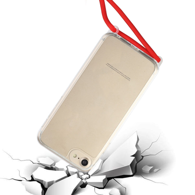 For iPhone SE 2022 / SE 2020 / 8 / 7 Shockproof Ultra-thin TPU + Acrylic Protective Case with Lanyard