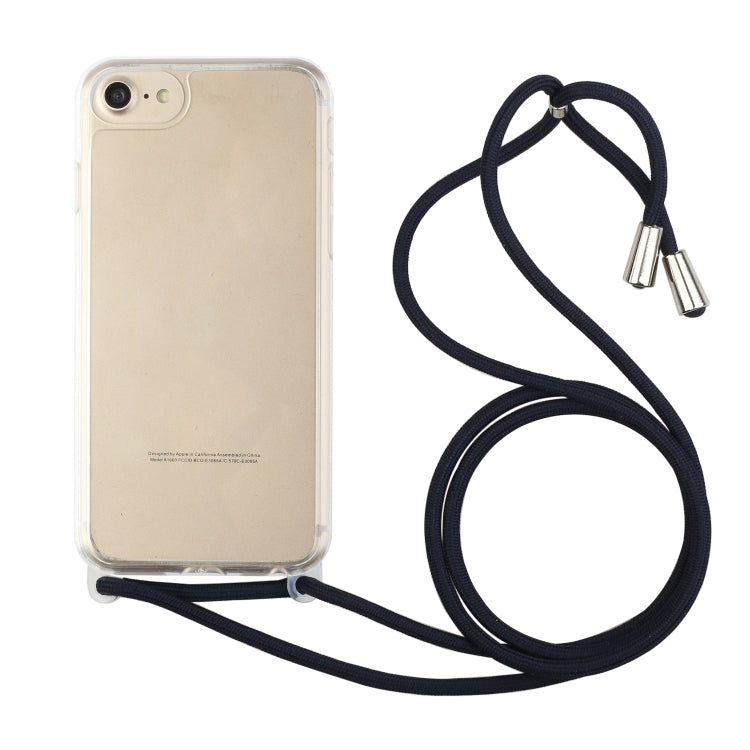 For iPhone SE 2022 / SE 2020 / 8 / 7 Shockproof Ultra-thin TPU + Acrylic Protective Case with Lanyard
