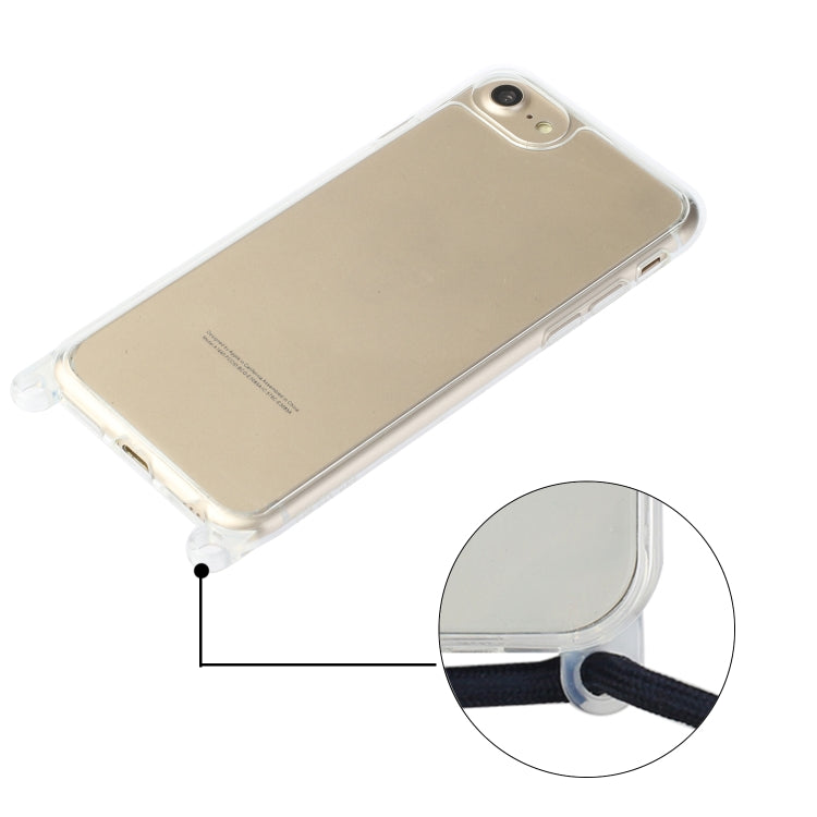 For iPhone SE 2022 / SE 2020 / 8 / 7 Shockproof Ultra-thin TPU + Acrylic Protective Case with Lanyard
