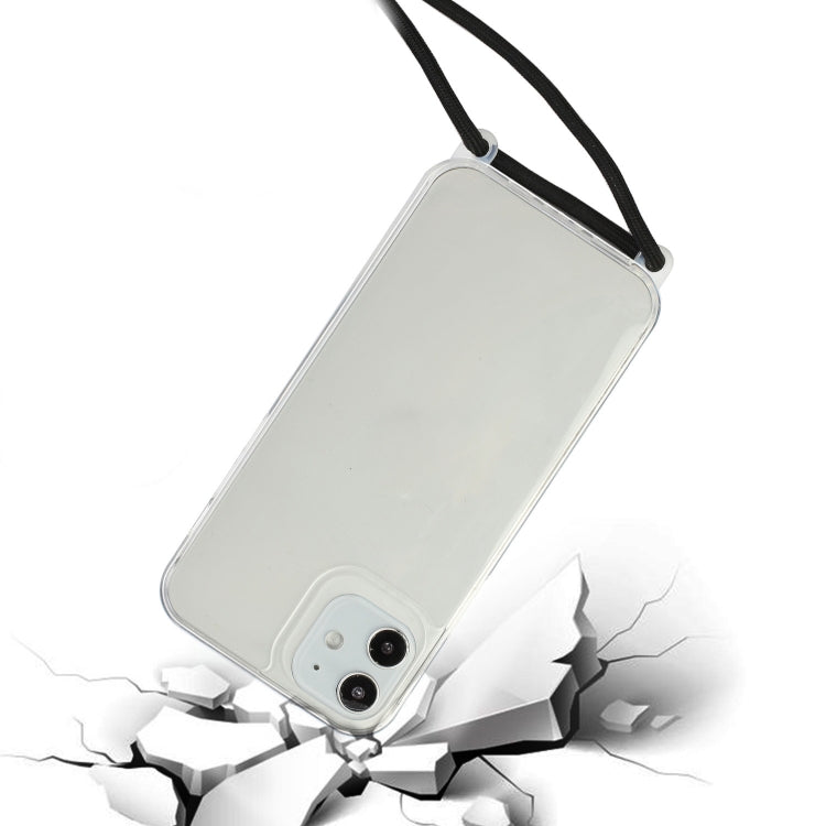 For iPhone 12 Pro Max Shockproof Ultra-thin TPU + Acrylic Protective Case with Lanyard