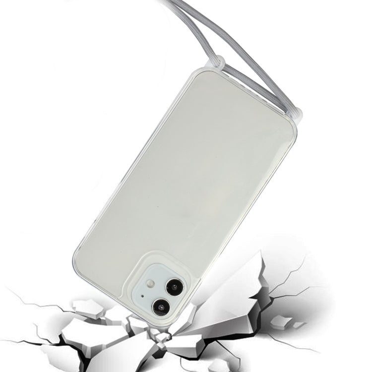 For iPhone 12 Pro Max Shockproof Ultra-thin TPU + Acrylic Protective Case with Lanyard