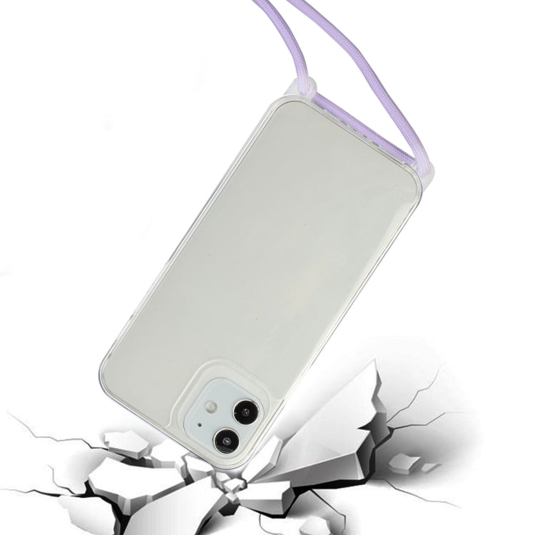 For iPhone 12 Pro Max Shockproof Ultra-thin TPU + Acrylic Protective Case with Lanyard