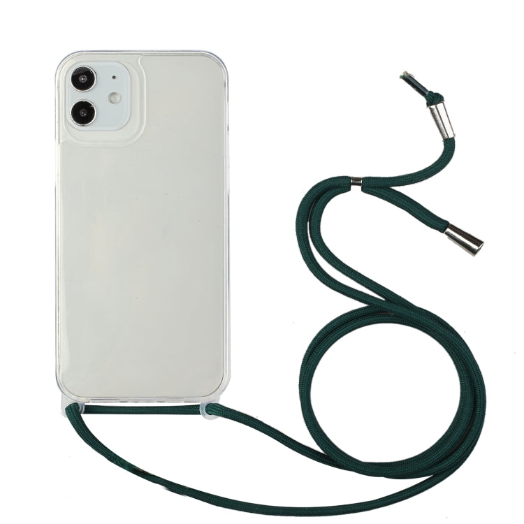 For iPhone 12 Pro Max Shockproof Ultra-thin TPU + Acrylic Protective Case with Lanyard