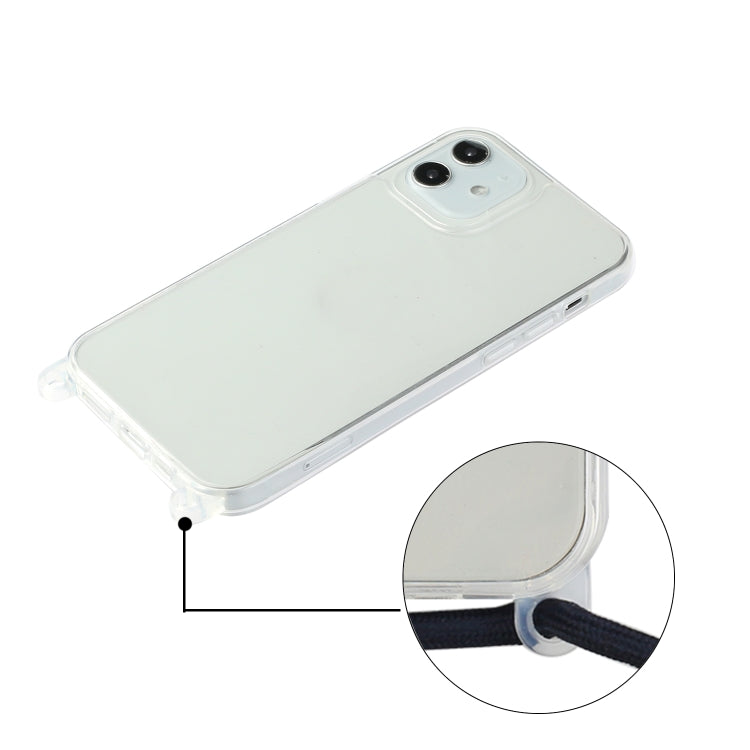 For iPhone 12 Pro Max Shockproof Ultra-thin TPU + Acrylic Protective Case with Lanyard