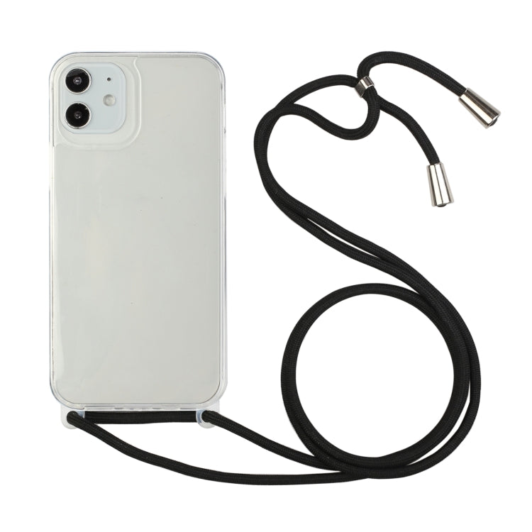 For iPhone 12 / 12 Pro Shockproof Ultra-thin TPU + Acrylic Protective Case with Lanyard