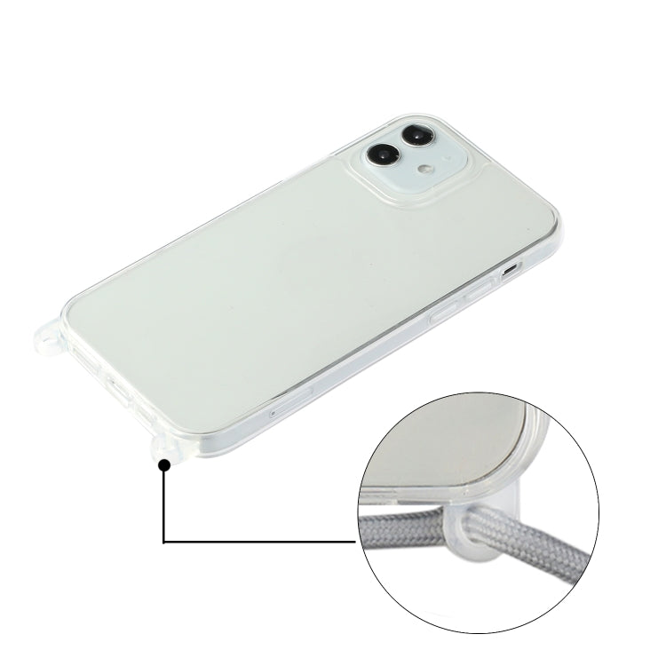 For iPhone 12 / 12 Pro Shockproof Ultra-thin TPU + Acrylic Protective Case with Lanyard