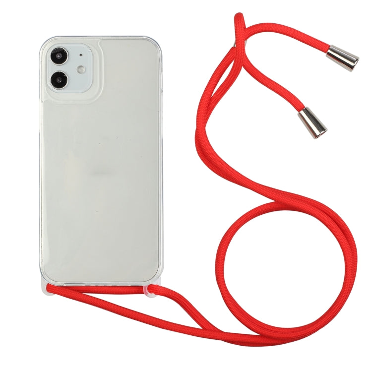 For iPhone 12 mini Shockproof Ultra-thin TPU + Acrylic Protective Case with Lanyard